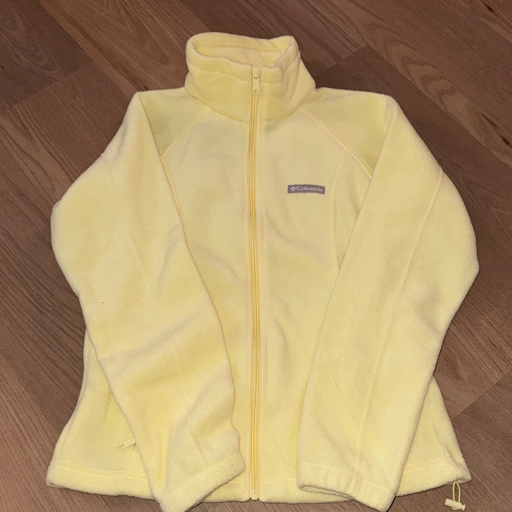 Columbia Pale Yellow Full-Zip Fleece Jacket